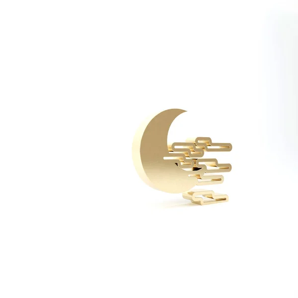 Gold Fog and moon icon isolated on white background. 3d illustration 3D render