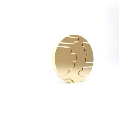 Altın Gezegen Merkür simgesi beyaz arkaplanda izole edildi. 3d illüstrasyon 3d canlandırma