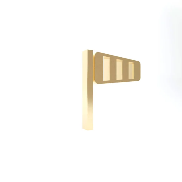 Gold Cone μετεωρολογία ανεμοδείκτη ανεμοθώρακας εικόνα απομονώνονται σε λευκό φόντο. Ο ανεμοθώρακας δείχνει την κατεύθυνση και τη δύναμη του ανέμου. 3D απεικόνιση 3d καθιστούν — Φωτογραφία Αρχείου