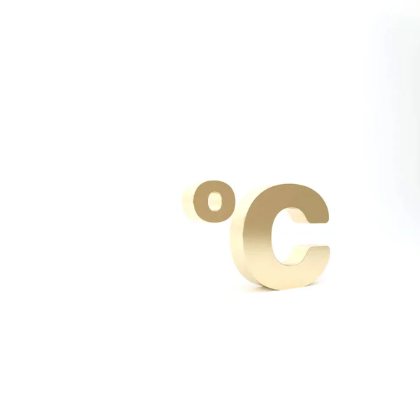 Ікона Золотого Цельсія ізольована на білому тлі. 3d Illustrated 3d render — стокове фото