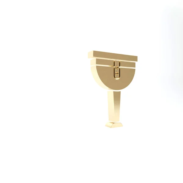 Zlaté dřevěné pirátské nohy ikona izolované na bílém pozadí. 3D ilustrace 3D vykreslení — Stock fotografie