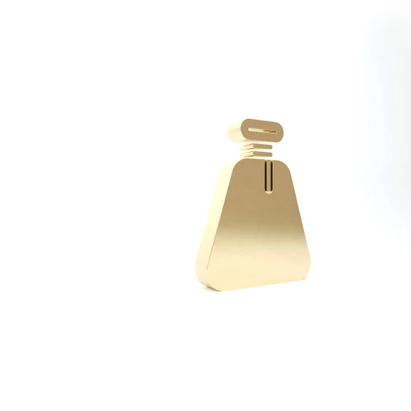 Χρυσό Pirate σακίδιο εικονίδιο απομονώνονται σε λευκό φόντο. 3D απεικόνιση 3d καθιστούν — Φωτογραφία Αρχείου