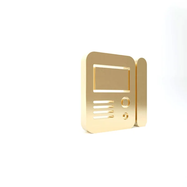 Gold House intercom system icon isolated on white background. 3d illustration 3D render — Stock Photo, Image