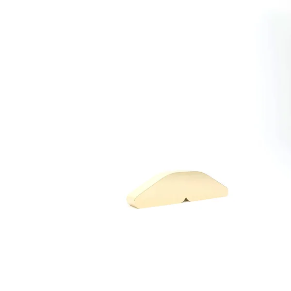 Ikon pai buatan sendiri emas diisolasi dengan latar belakang putih. Tampilan 3D ilustrasi 3d — Stok Foto