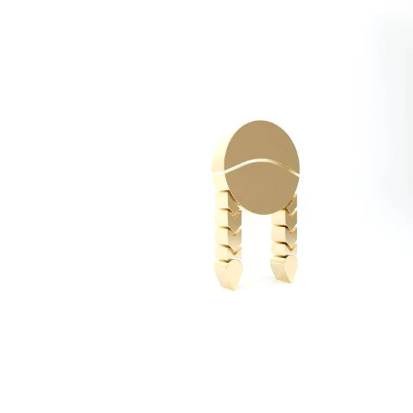 Gold Braid icoon geïsoleerd op witte achtergrond. 3d illustratie 3d renderen — Stockfoto