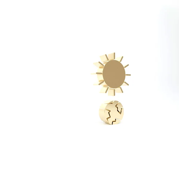 Ikona Zlatého slunovratu izolovaná na bílém pozadí. 3D ilustrace 3D vykreslení — Stock fotografie
