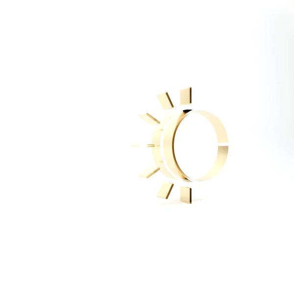 Guld Eclipse av solen ikonen isolerad på vit bakgrund. Total ekolod förmörkelse. 3D-illustration 3D-återgivning — Stockfoto