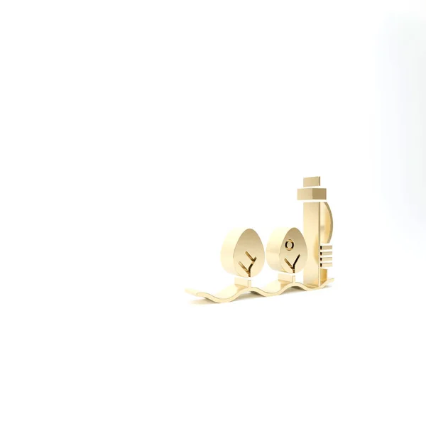 Sensor Gold Standalone e icono de la planta aislados sobre fondo blanco. 3D ilustración 3D render — Foto de Stock