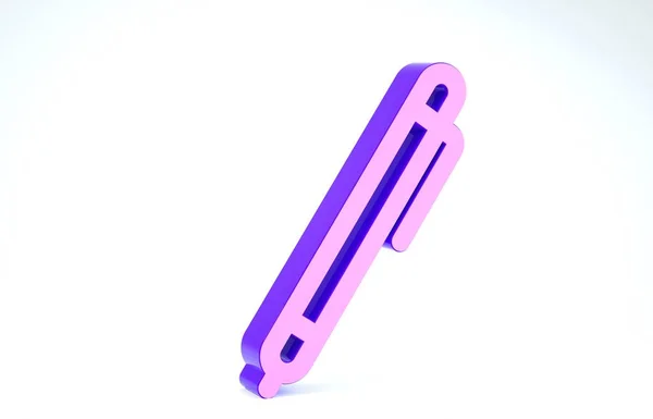 Roxo ícone da linha Pen isolado no fundo branco. 3D ilustração 3D render — Fotografia de Stock