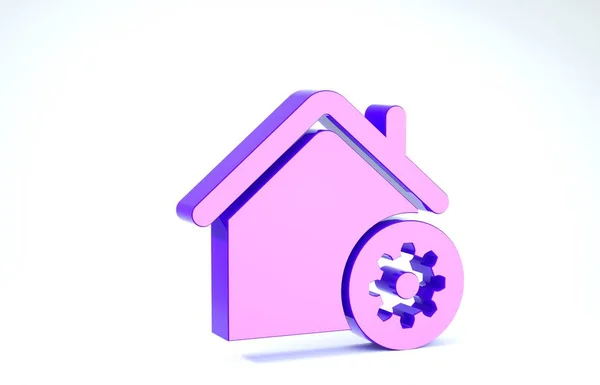 Purple Smart icono de configuración del hogar aislado sobre fondo blanco. Control remoto. 3D ilustración 3D render — Foto de Stock