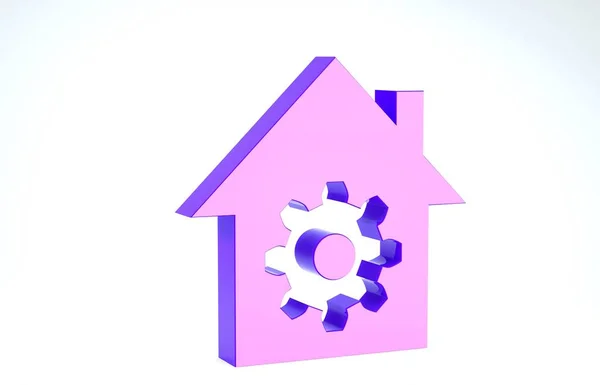 Purple Smart icono de configuración del hogar aislado sobre fondo blanco. Control remoto. 3D ilustración 3D render — Foto de Stock
