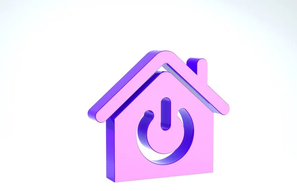 Purple Smart icono del hogar aislado sobre fondo blanco. Control remoto. 3D ilustración 3D render — Foto de Stock