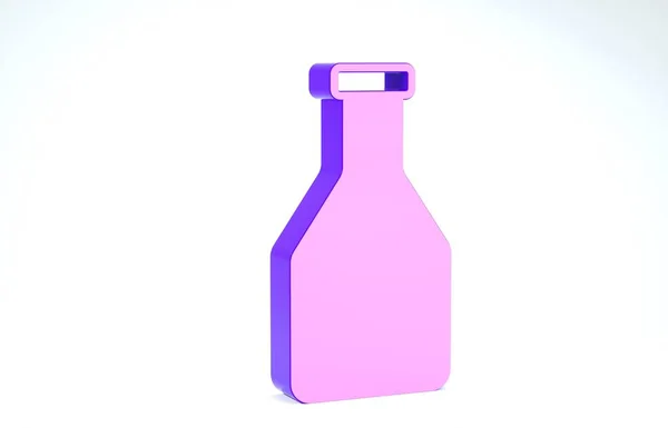 白の背景に分離された紫色のケチャップボトルのアイコン。3Dイラスト3Dレンダリング — ストック写真