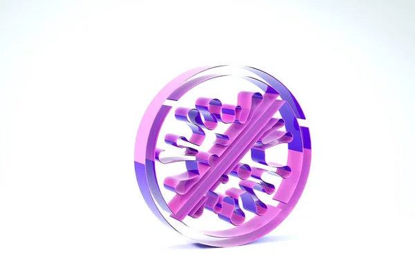 Virus Purple Stop, batteri, germi e icona del microbo isolati su sfondo bianco. Difesa antibatterica e antivirale, infezione da protezione. Illustrazione 3d rendering 3D — Foto Stock