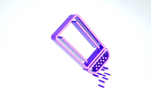 Фіолетова піктограма солі та перцю ізольована на білому тлі. Приготування спецій. 3D ілюстрація 3D рендеринга — стокове фото