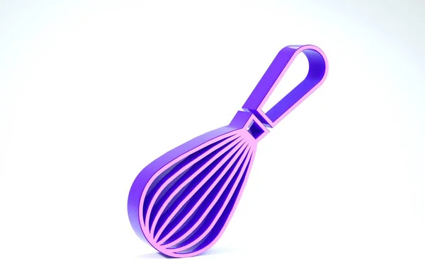 Purple Kitchen whisk icon isolated on white background. Cooking utensil, egg beater. Cutlery sign. Food mix symbol. 3d illustration 3D render — Stock Photo, Image