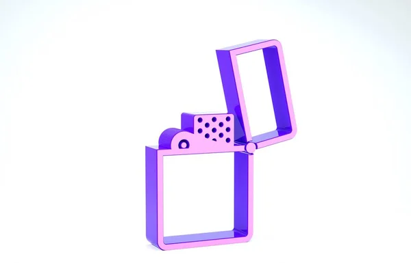 Purple Lighter icon isolated on white background. 3d illustration 3D render — Stock Photo, Image