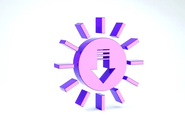 Фиолетовый Закат значок изолирован на белом фоне. 3D-рендеринг — стоковое фото