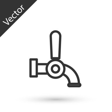 Gri çizgi bira ikonu beyaz arka planda izole edildi. Vektör İllüstrasyonu