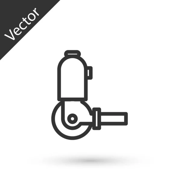 Grey line Angle grinder icon isolated on white background. Vector Illustration — Stock Vector