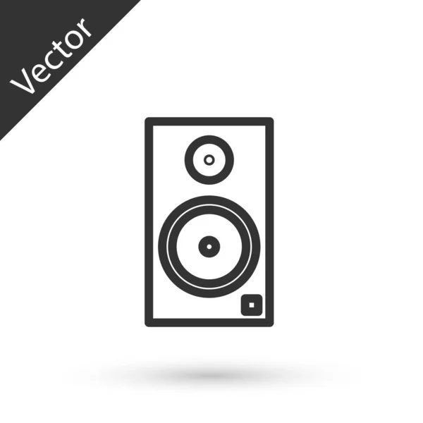 Grey line Stereo speaker icon isolated on white background. Sound system speakers. Music icon. Musical column speaker bass equipment. Vector Illustration — Stock Vector