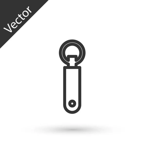 Grey line Bottle opener icon isolated on white background. Vector Illustration — Stock Vector