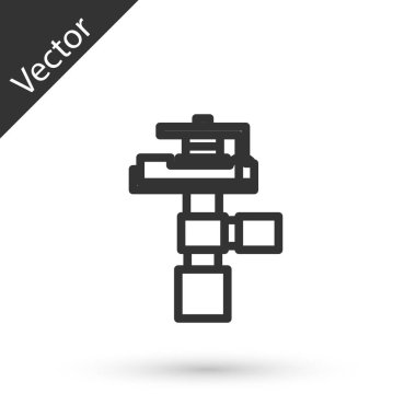 Gri çizgi Otomatik sulama sprinkler simgesi beyaz arka plan üzerinde izole. Sulama ekipmanları. Bahçe elementi. Sprey tabanca simgesi. Vektör İllüstrasyonu