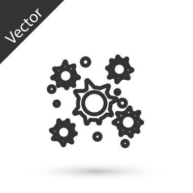 Gri çizgi bakteri simgesi beyaz arka planda izole. Bakteriler ve mikroplar, mikroorganizma hastalığı neden, hücre kanseri, mikrop, virüs, mantar. Vektör Illustration