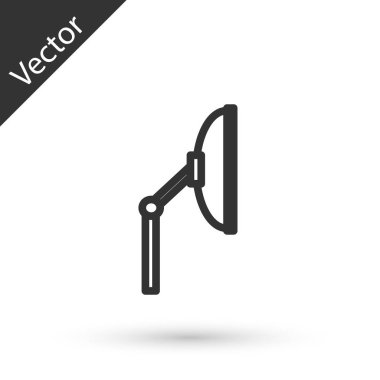 Beyaz arkaplanda gri çizgi silecek simgesi izole edildi. Vektör İllüstrasyonu