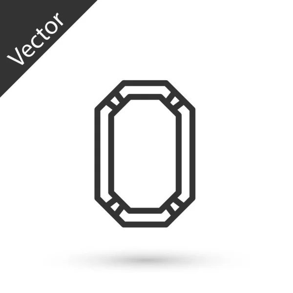 Línea gris Poker icono de mesa aislado sobre fondo blanco. Ilustración vectorial — Vector de stock