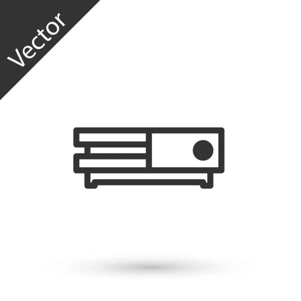 Línea gris Icono de consola de videojuegos aislado sobre fondo blanco. Ilustración vectorial — Vector de stock