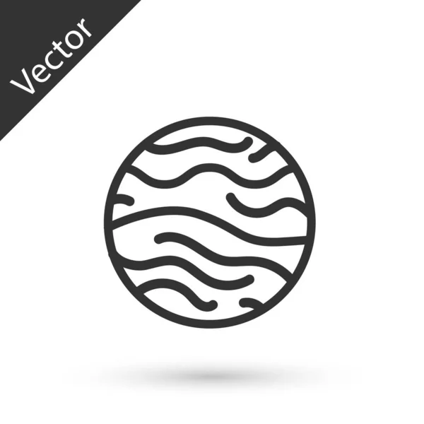 Linha cinza ícone Planeta Vênus isolado no fundo branco. Ilustração vetorial — Vetor de Stock