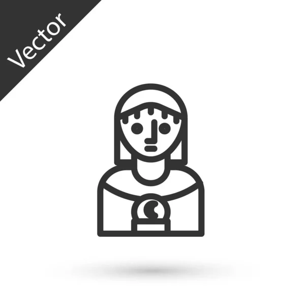 Línea gris Astrología mujer icono aislado sobre fondo blanco. Ilustración vectorial — Archivo Imágenes Vectoriales