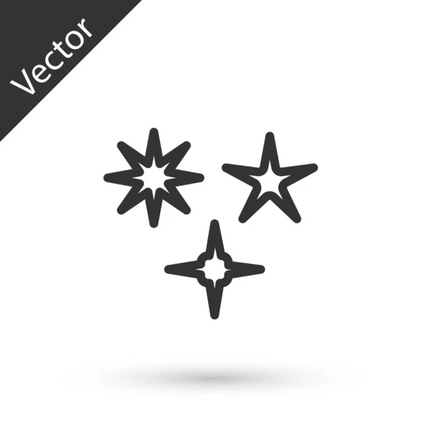 Línea gris Icono de estrella cayendo aislado sobre fondo blanco. Meteoroide, meteorito, cometa, asteroide, estrella icono. Ilustración vectorial — Vector de stock