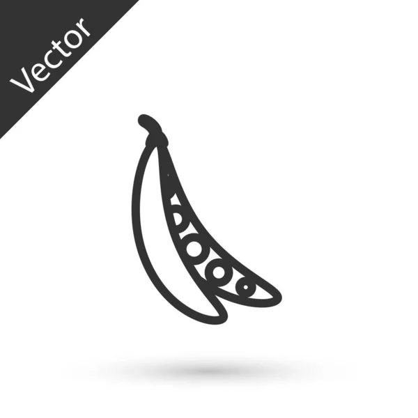 Línea gris Icono de frijoles de riñón aislado sobre fondo blanco. Ilustración vectorial — Vector de stock