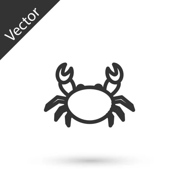 Icono de Cangrejo de línea gris aislado sobre fondo blanco. Ilustración vectorial — Vector de stock