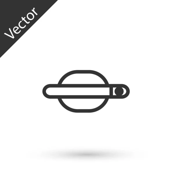 Línea gris Icono de manija de la puerta del coche aislado sobre fondo blanco. Ilustración vectorial — Vector de stock