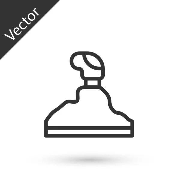 Grijze lijn Versnellingspook pictogram geïsoleerd op witte achtergrond. Transmissie icoon. Vector Illustratie — Stockvector