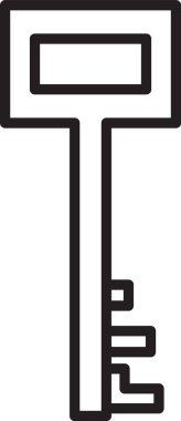 Siyah çizgi Korsan anahtar simgesi beyaz arkaplanda izole edildi. Vektör İllüstrasyonu