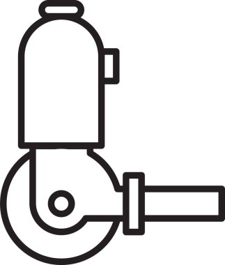 Siyah çizgi açılı öğütücü simgesi beyaz arkaplanda izole edildi. Vektör İllüstrasyonu