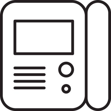 Beyaz arkaplanda siyah hat House dahili iletişim sistemi simgesi izole edildi. Vektör İllüstrasyonu