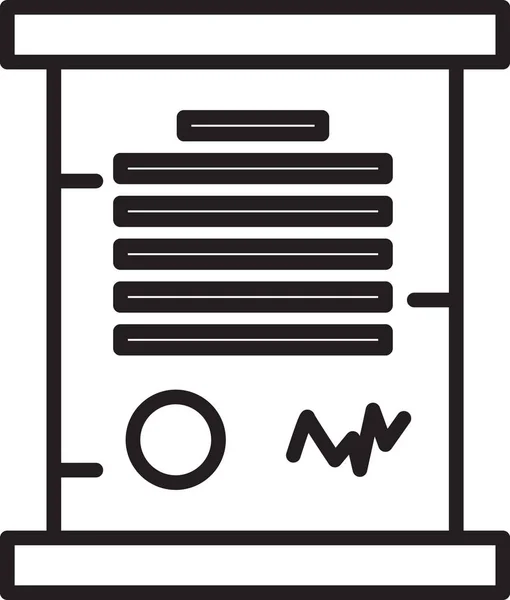 Decreto de línea negra, papel, pergamino, icono de desplazamiento icono aislado sobre fondo blanco. Ilustración vectorial — Archivo Imágenes Vectoriales