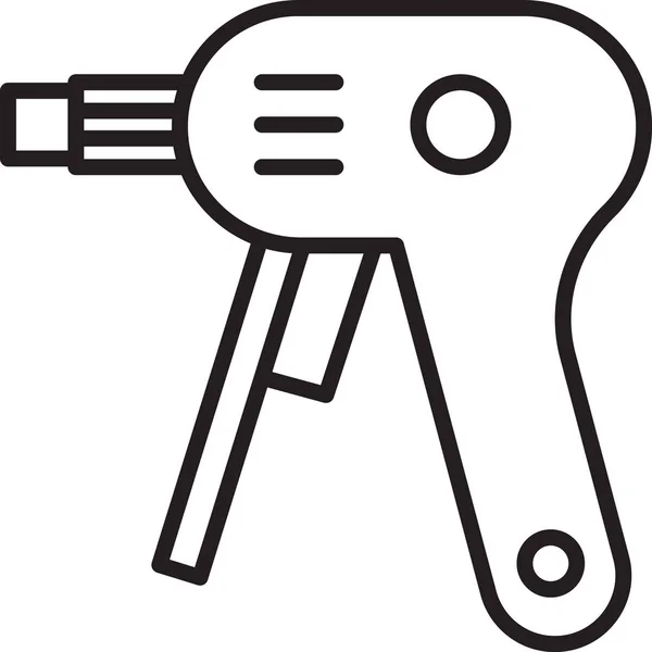 Svart linje Elektrisk hot limpistol ikon isolerad på vit bakgrund. Het pistollim. Het reparationsmaskin silikon. Vektor Illustration — Stock vektor