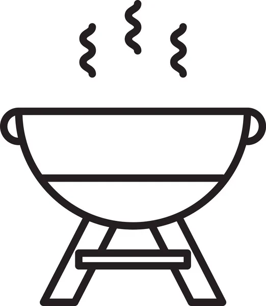 Černá čára Gril ikona izolované na bílém pozadí. Bbq grill party. Vektorová ilustrace — Stockový vektor