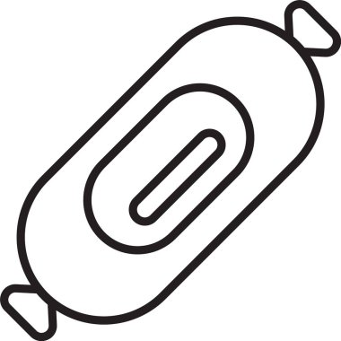 Beyaz arkaplanda siyah çizgili salam sosis simgesi var. Et şarküteri ürünü. Vektör İllüstrasyonu