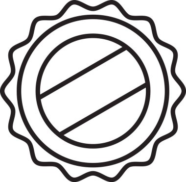 Siyah çizgi şişe kapağı simgesi beyaz arkaplanda izole edildi. Vektör İllüstrasyonu