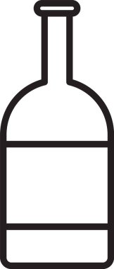 Siyah çizgi bira şişesi ikonu beyaz arka planda izole edilmiş. Vektör İllüstrasyonu