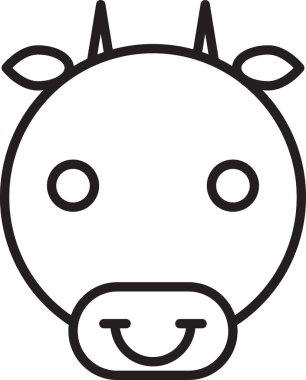 Siyah çizgi Ox burç simgesi beyaz arkaplanda izole edildi. Astrolojik yıldız falı koleksiyonu. Vektör İllüstrasyonu