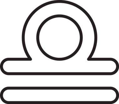 Siyah çizgi Terazi burç simgesi beyaz arkaplanda izole edilmiş. Astrolojik yıldız falı koleksiyonu. Vektör İllüstrasyonu