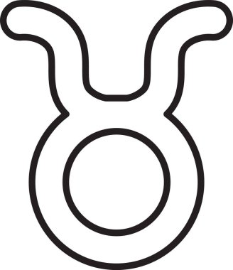 Siyah çizgi Taurus burç simgesi beyaz arkaplanda izole edilmiş. Astrolojik yıldız falı koleksiyonu. Vektör İllüstrasyonu